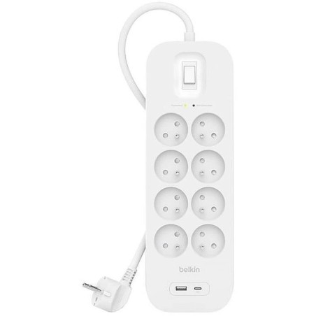 Belkin multiprise parafoudre 8 prises secteur avec 1 port USB-C et 1 port USB-A