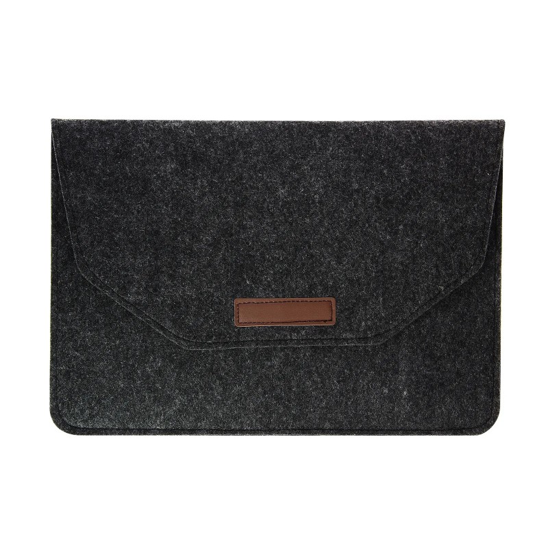 Avizar Pochette Noire Ordinateur Portable 13'' Feutrine Intérieur Soft Touch