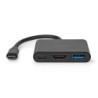 Nedis Hub USB-C vers USB USB-C et HDMI - 10 cm - Noir