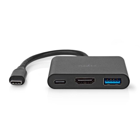 Nedis Hub USB-C vers USB USB-C et HDMI - 10 cm - Noir