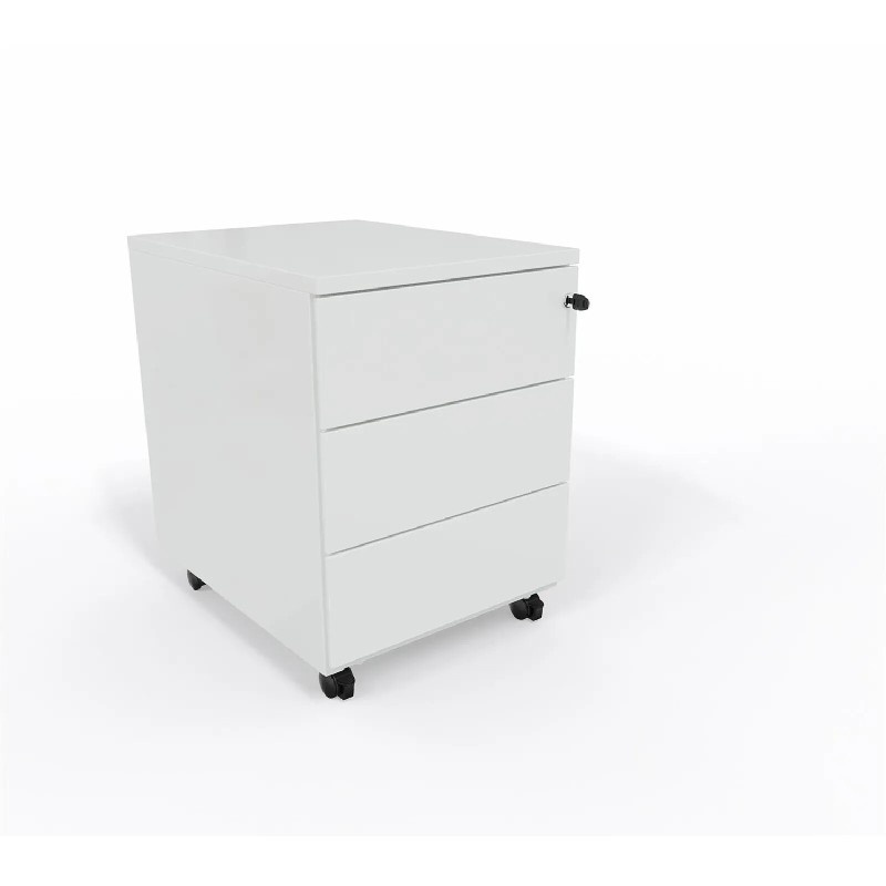 VINCO Caisson Mobile 3 tiroirs de rangement H.567 x L418 x P541 Blanc