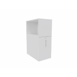 VINCO Caisson tower hauteur bureau + niche H.120cm x L.47 x P.80 blanc