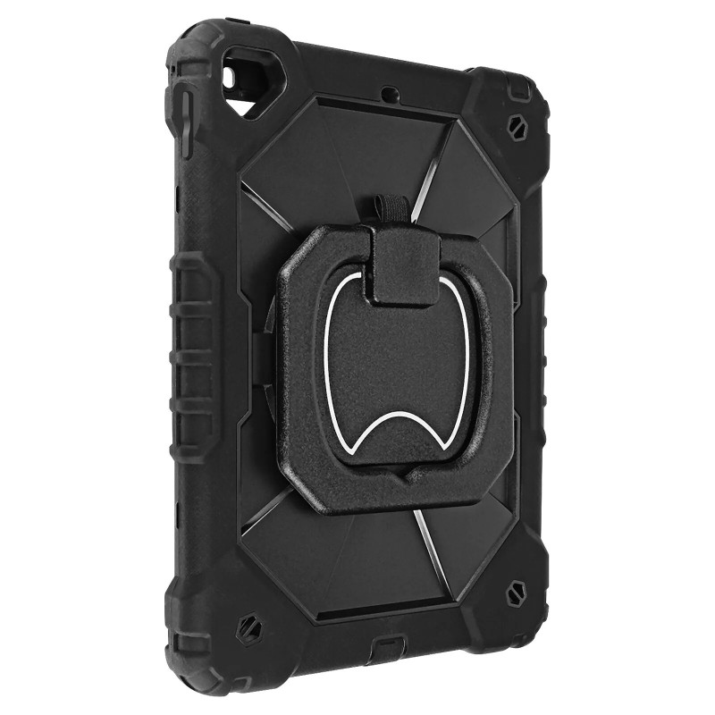 Avizar Coque antichoc pour iPad Air / Air 2 / 5 / 6 Poignée Support Rotative Noir