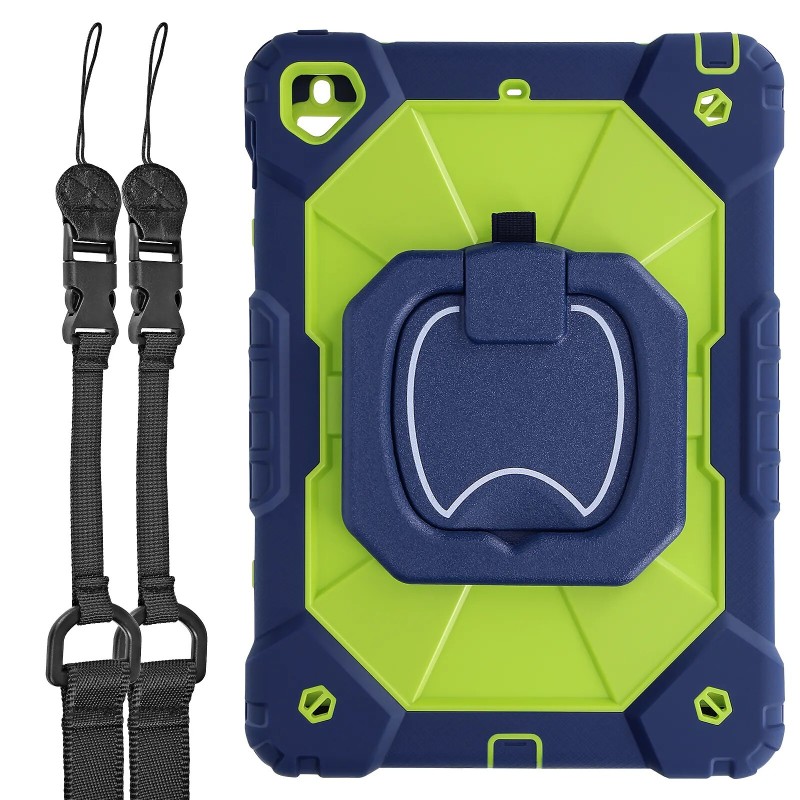 Avizar Coque antichoc pour iPad Air et Air 2 Poignée Support Rotative Vert Citron