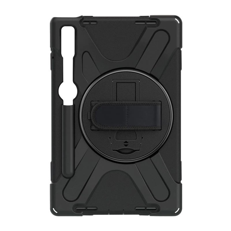 Avizar Coque Antichoc pour Lenovo Tab P11 Pro Gen 2 Hybride avec Bandoulière et Poignée Rotative Noir