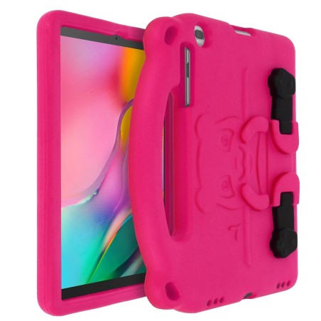 Avizar Coque Galaxy Tab A 10.1 2019 Enfant Panda Mousse EVA Antichoc Support Vidéo Rose