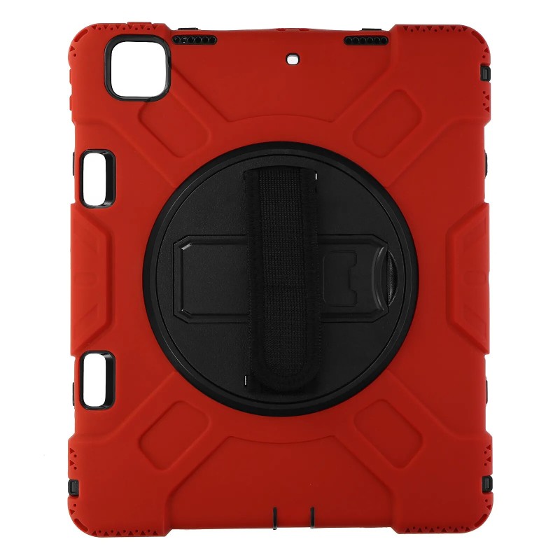 Avizar Coque iPad Pro 12.9 2021 et 2020 et 2018 Sangle Poignée Béquille Support Rouge