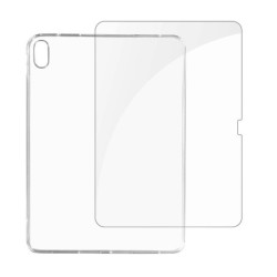 Avizar Coque pour iPad 10 2022 Silicone Souple et Film Verre Trempé 9H Transparent