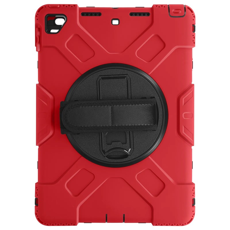 Avizar Coque pour iPad 10.2 2021 2020 2019 Sangle Poignée Béquille Support Rouge