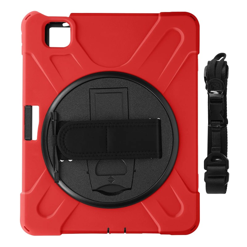 Avizar Coque pour iPad Air 11 2024 Antichoc avec Poignée Support et Sangle Rouge