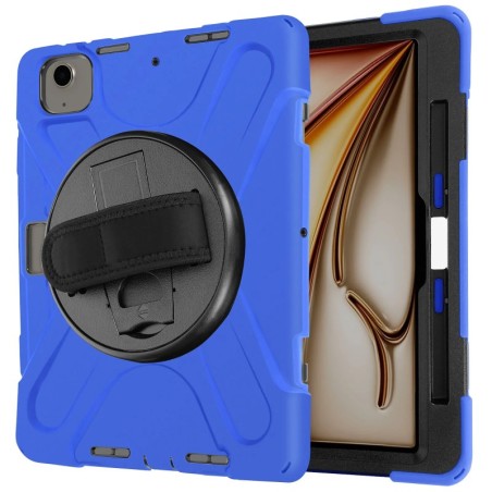 Avizar Coque pour iPad Air 13 2024 Antichoc avec Poignée Support et Sangle Bleu