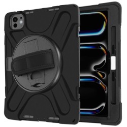 Avizar Coque pour iPad Pro 13 2024 Antichoc avec Poignée Support et Sangle Noir