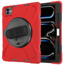 Avizar Coque pour iPad Pro 13 2024 Antichoc avec Poignée Support et Sangle Rouge