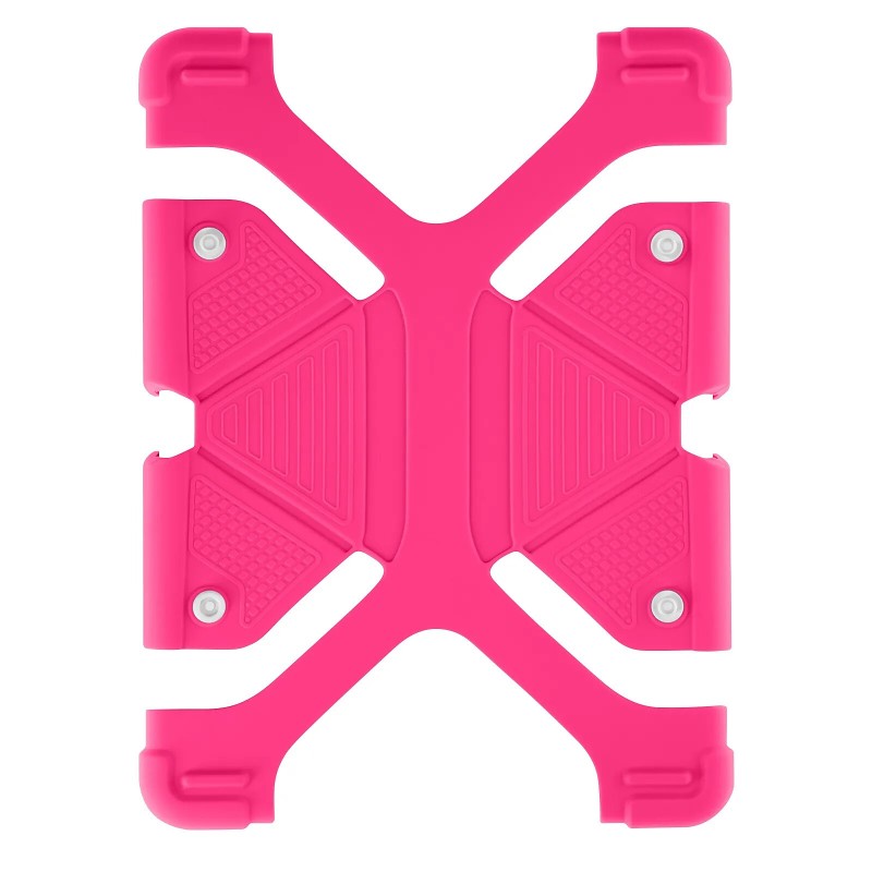 Avizar Coque pour tablette 8.9 à 12 pouces Universel Silicone Gel Bumper Fonction support rose