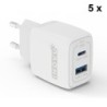 INOVU Lot de 5x Chargeurs Secteur USB-C 25 W Power Delivery