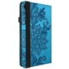 Avizar Étui Portefeuille pour Lenovo Tab M8 Gen 4 avec Fermeture Élastique et Motif Floral Bleu