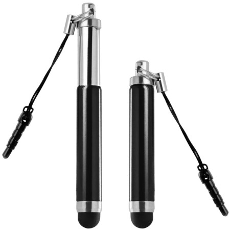 Avizar Stylet Retractable Noir pour écran Tactile - Attache Jack 3.5 mm