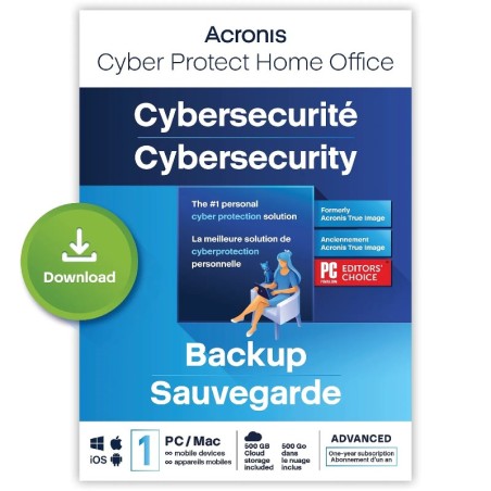 Acronis Cyber Protect Home Office Advanced 2023 - 500 Go - Licence 1 an - 1 PC/Mac