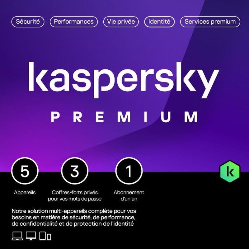 Kaspersky Anti-Virus Premium - Licence 5 postes 1 an