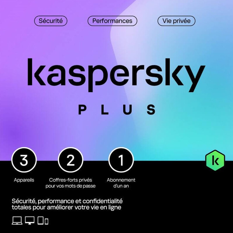 Kaspersky Anti-Virus Plus - Licence 3 postes 1 an