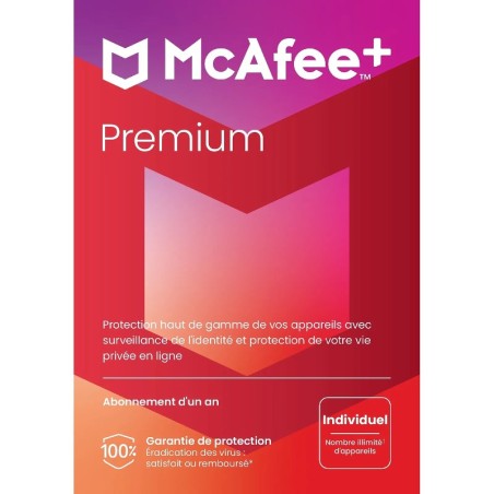 McAfee+ Premium Individuel - Licence 1 an - Tous les appareils 1 utilisateur - A télécharger