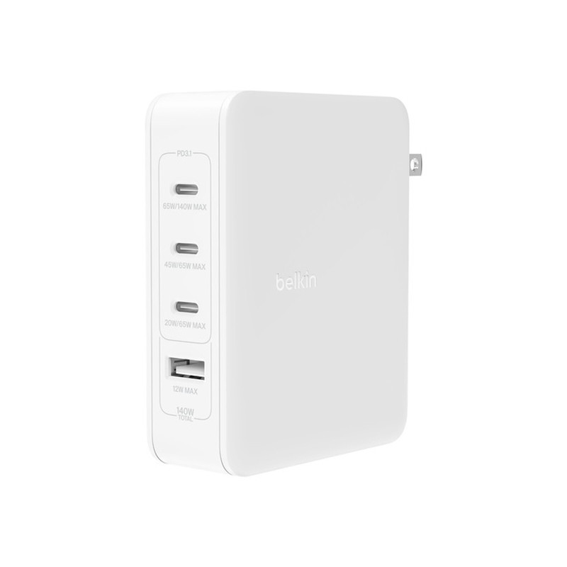 Belkin Belkin Chargeur Secteur 140W avec 4 sorties (3 x USB-C et 1 USB-A) - Blanc