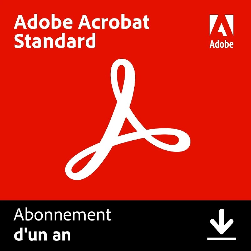 Adobe Acrobat Standard - Abonnement 1 an - 1 utilisateur - A télécharger