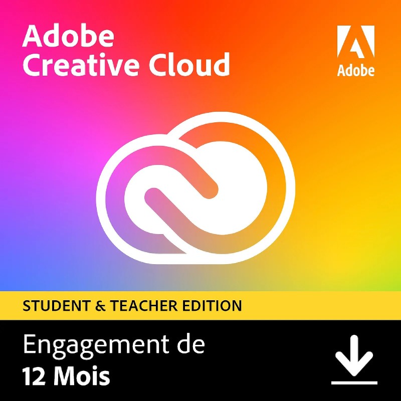 Adobe Creative Cloud all Apps - Etudiants et Enseignants - Licence 1 an - 1 utilisateur - A télécharger