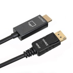 TEXTORM Câble DisplayPort vers HDMI blindé 4K - Mâle/Mâle - 1.8 M