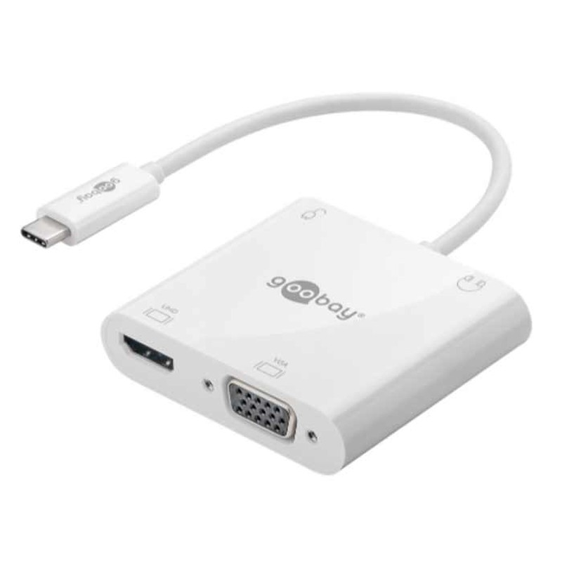 Goobay adaptateur USB 3.1 type C vers HDMI + VGA + PD100W