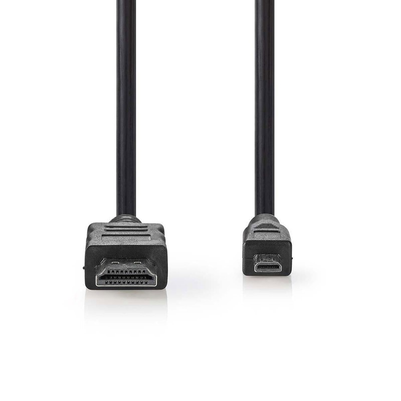 Nedis Câble Micro HDMI mâle / HDMI mâle haute vitesse avec Ethernet Noir (2 mètres)