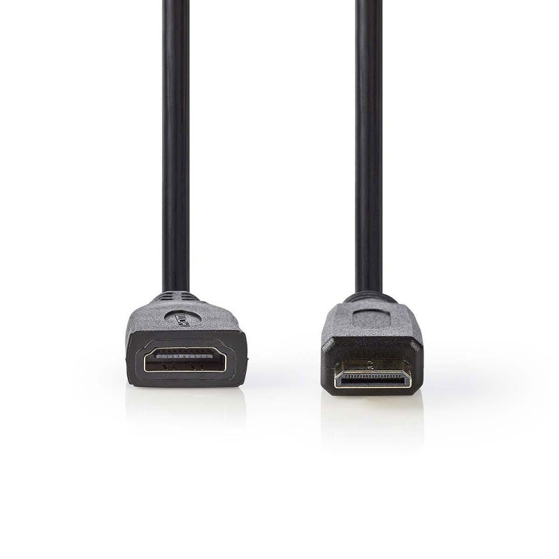 Nedis Câble Mini HDMI mâle / HDMI femelle haute vitesse avec Ethernet Noir (20 cm)