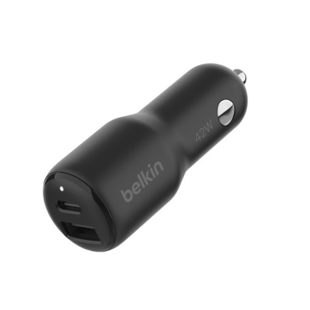 Belkin Chargeur Allume cigare 42W (USB-C 30W + USB-A 12W) (Noir)