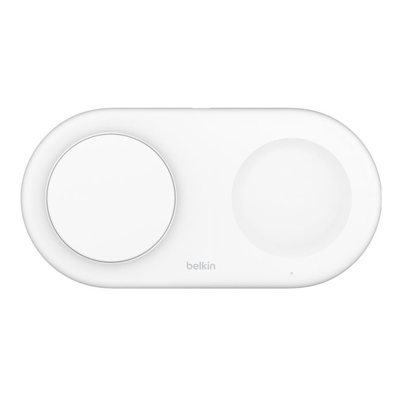 Belkin Chargeur Magsafe Qi2 15W + chargeur pour Airpods (Blanc)