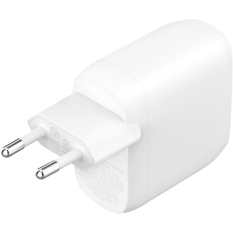 Belkin Chargeur secteur 2 ports USB-C 60 W (2 x 30 W) - Blanc