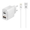 Akashi Chargeur Secteur 20W USB-A Quick Charge 3.0 Blanc + Câble Lightning