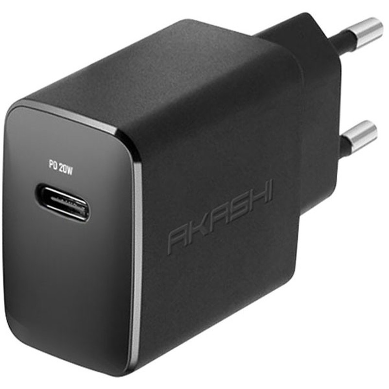 Akashi Chargeur secteur intelligent 3A USB-C 20W Noir