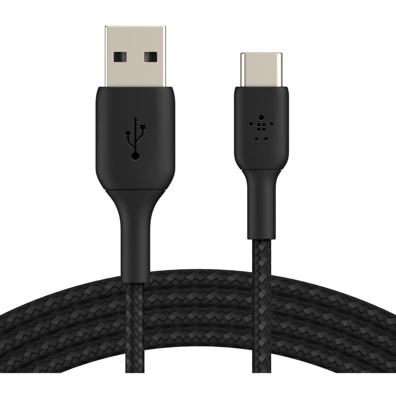 Belkin Câble USB-C vers USB-A tressé (Noir) - 15 cm