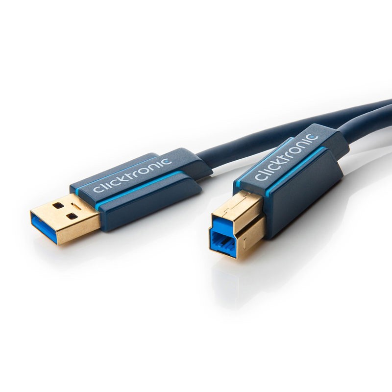 Clicktronic Câble USB 3.0 Type AB (Mâle/Mâle) - 1.8 m