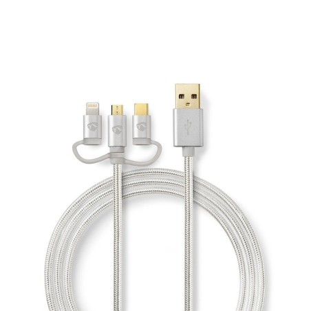 Nedis Câble 3-en-1 USB vers micro-USB USB-C Lightning - 1 m