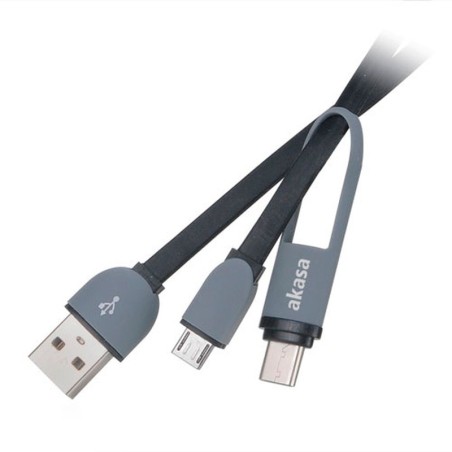 Akasa Câble 2-en-1 USB Type-C et Micro USB B vers USB 2.0 Type-A