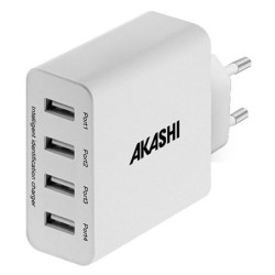 Akashi Turbo Chargeur Secteur 4 USB 5A