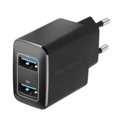 Akashi Chargeur Secteur 2.4A 2xUSB Noir