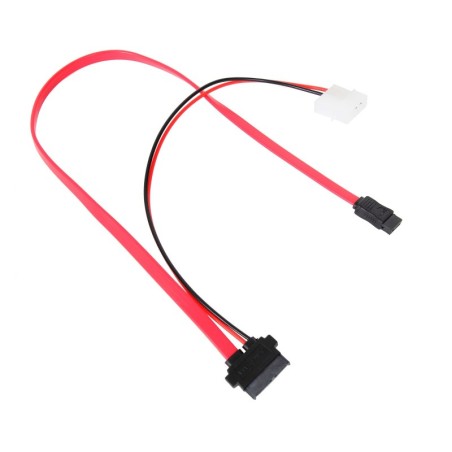 Câble Slim-SATA 2-en-1 avec alimentation Molex (pour lecteur optique slim ou SSD 1.8'')