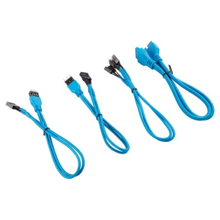 Corsair - Kit d'extension gainé pour panneau avant (30 cm) - Bleu