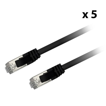 Textorm Câble RJ45 CAT 6 FTP - mâle/mâle - 2 m - Noir (x 5)