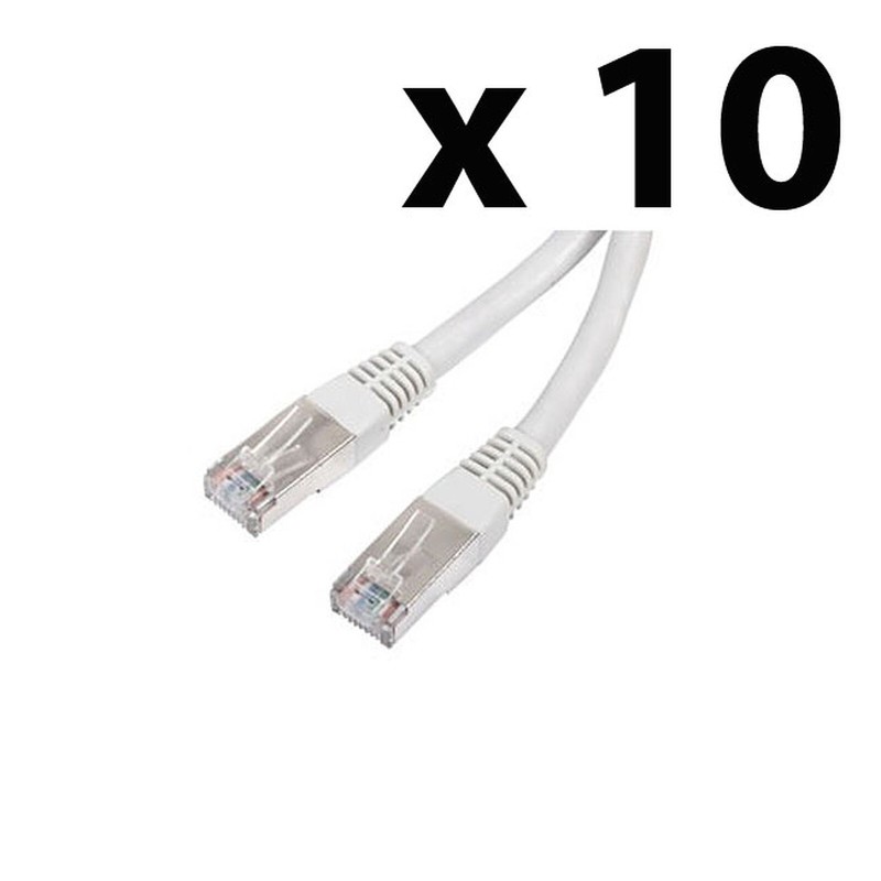 Câble RJ45 catégorie 6 F/UTP 5 m (Beige) (x 10)