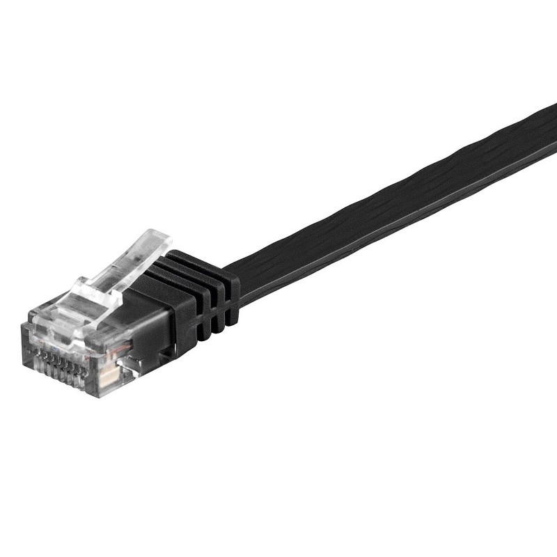 Câble RJ45 plat catégorie 6 U/UTP 1 m (Noir)