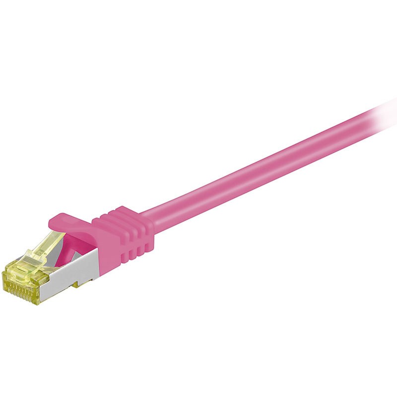 Cordon RJ45 catégorie 7 S/FTP 0.25 m (Rose)