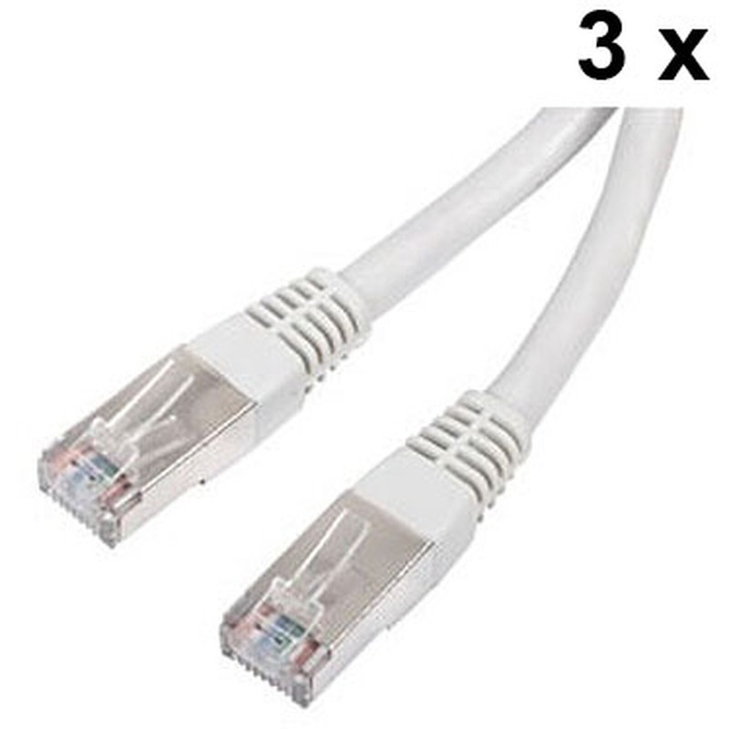 Lot de 3x câbles RJ45 catégorie 6 F/UTP 0.5 m (Beige)